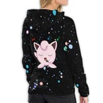 Tanersoned Singing-Jigglypuff Hoodie Women Fashion Warm Winter Sport Casual(XX-Large,Black)