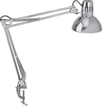 MAUL lampe de bureau MAULstudy en métal | Lampe LED professionnelle | Lampe pince flexible pour le bureau et l'atelier | Haute qualité d'éclairage à LED | Lampe bureau sans ampoule | Chromé