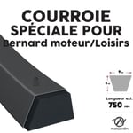 Courroie tondeuse pour Bernard Moteur 408018 - 9 mm x 750 mm