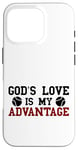 Coque pour iPhone 16 Pro God's Love is My Advantage Christian Tennis Jesus Christ