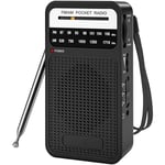 Radio de Poche AM FM, Radio à Transistor avec Haut-Parleur, Prise Casque, Radio Portable pour une Utilisation en IntéRieur et en ExtéRieur