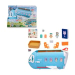 Bluey - Avion 3 en 1, Pilote et Bingo partent en Vacances et l'avion Devient hôtel, Bateau et Plage, 10 Accessoires Inclus, Jouet avec Sons, 3 Ans, célèbre (BLY75000)