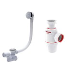 Wirquin SP5603 Ensemble compet vidage de baignoire L700, Blanc & 30722158 Siphon de lavabo Neo Air D32, Blanc