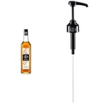 1883 Maison Routin Premium White Peach Syrup with Reuseable Syrup Pump for Cocktails, Mocktails, Iced Tea, Smoothies, Desserts & Bubble Tea Glass 1L