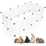 Vingo - Enclos Cage 12Pcs 35x45cm Parc pour petits animaux Clôture modulaire diy Clôture assemblage facile Blanc