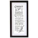 Arora The Ultimate Gift for Man Printed Word Poster-Black Wooden Framed Wall Art Picture-Cricket Mad, Multicolour, One Size, Living Room