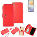 Wallet Mobile phone cover Samsung Galaxy M23 Phone protective Case red