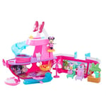 Just Play Coffret Yacht Minnie Mouse de Disney Junior avec Effets sonores et Lumineux, 14 Accessoires, Jeux d’Imitation, Jouets pour Enfants de 3 Ans et Plus