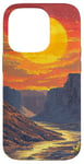 Coque pour iPhone 14 Pro Grand Canyon At Dawn Vintage Paysage graphique