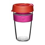 KeepCup Original Clear, Reusable Plastic Coffee Cup | Splashproof Lid, BPA Free, Barista Grade | Large | 16oz / 454ml | Daybreak, Pink