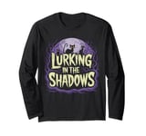 Lurking In The Shadows Mystery Funny Spooky Cats Halloween Long Sleeve T-Shirt