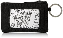 Vera Bradley Women's Microfiber Zip Id Case Wallet, True Black, One Size