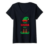 Womens SIgma Elf - Gen Alpha Slang Middle School Christmas Shirt V-Neck T-Shirt