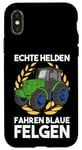 Coque pour iPhone X/XS Slurry Real Heroes Driving Blue Rims Tracteur Organic Farmers