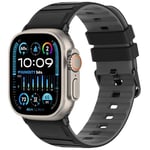 Tasikar Bands Compatible with Apple Watch Band 49mm 46mm 45mm 44mm 42mm Men Women Soft Silicone Breathable Replacement Bands Compatible with Apple Watch Ultra SE Series 10 9 8 7 6 5 4 3 2 1,Black Grey