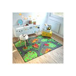 Décoweb - Tapis de jeu enfant - Circuit voiture - Campagne - 145 x 200 cm