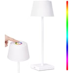 Lunsy - Lampe de table sans fil intensité variable, lampe sans fil lampe tactile intensité variable 8 couleurs rechargeable par usb-c étanche pour