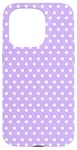 Coque pour iPhone 15 Pro Mini Pois Blancs Motif Pastel Violet Clair