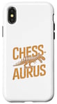 Coque pour iPhone X/XS Chessaurus Jeu d'échecs amusant Dinosaure T-Rex Joueur d'échecs