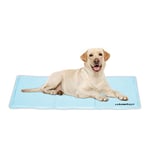 Relaxdays Self-Cooling Dog Mat, 60 x 100 cm, Wipeable, Gel Pad, Cooling for Animals, Light Blue