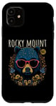 Coque pour iPhone 11 Rocky Mount NC Fun Ours portant des lunettes Motif fleurs