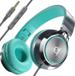 Casque Audio Filaire avec Micro,Premium Pliable Casque Réduction de Bruit Active,Contrôle du Volume pour PC,Téléphone Portable et Tablette,Son Stéréo,Fil Aux Jack 3.5 mm CL750