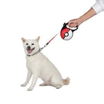 Pokémon Poké Ball Laisse rétractable pour Animal Domestique avec Bande réfléchissante, Frein à Main, Serrure, Prise en Main Confortable et Clip en métal 4,8 m