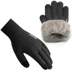 Rahhint Gants Hiver Homme Gants Femme Laine Gants Chauds Tactiles pour Ski Sport Running Randonnée Smartphone Conduite