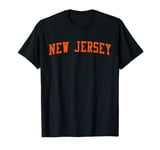 New Jersey NJ Varsity Style Garden State Throwback Orange T-Shirt