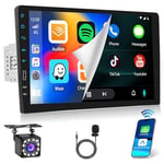 Ohradio Autoradio 1 DIN avec Carplay sans Fil & Android Auto sans Fil, 9" écran Tactile 1 DIN Autoradio Bluetooth Lien Miroir USB FM Radio Commande au Volant Caméra de Recul