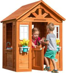 Cabane en Bois Enfant Maison Maisonnette Cuisine Jardin Terrasse