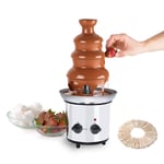 Chocolate Fountain Machine for Kids, 4-Tiers 304 Stainless Steel Commerical Chocolate Fondue Perfect for Nacho Cheese, BBQ Sauce, Ranch, Liqueurs with Free 200 Pieces Bamboo