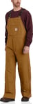 Carhartt Carhartt Men's Firm Duck Insulated Bib Overall Carhartt® Brown XL, CARHARTT® BROWN