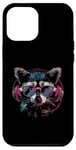 Coque pour iPhone 13 Pro Max Casque d'écoute Raccoon DJ