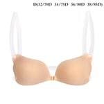 1st Kvinnor Osynlig BH Push Up Silikon BH med Transparent Apricot D