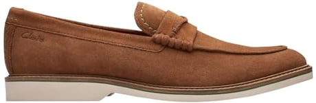 Clarks Men's Atticus LT Slip Loafer Flat, Cola Suede, 10 UK