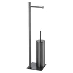 Gedy Trilly Colonne Porte-Rouleau et Brosse WC Gun Metal