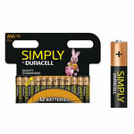 Duracell Simply AAA Non Rechargeable Batteries, 12 Pack