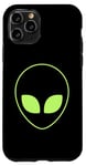 Coque pour iPhone 11 Pro Tête d'extraterrestre verte – drôle OVNI amateur d'alien style années 90 cosmique