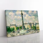 Gustave Loiseau The Place of the Bastille Classic Painting Canvas Wall Art Print Ready to Hang, Framed Picture for Living Room Bedroom Home Office Décor, 50x35 cm (20x14 Inch)