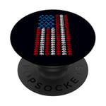 Drapeau américain de camping 4 juillet pour camping-car et randonneur américain PopSockets PopGrip Adhésif