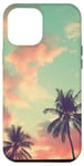 Coque pour iPhone 15 Plus Coucher de soleil, plage, palmiers, tropical, ombre, ciel