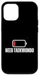 Coque pour iPhone 12/12 Pro Taekwondo Coach Batterie faible Besoin de Taekwondo