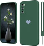 WELUSOPU Samsung Galaxy S20 FE case Heart shaped Silicone Cover, Samsung S20 FE Phone Case Anti scratch Omni directional Protective Cover, Suitable case for Samsung S20 FE4G 5G Ultra Thin Green