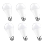 Lot de 6 Ampoule LED E27 12W Blanc Neutre 4000K, Équivalent 100W Incandescence, 1200lm, Ampoule Edison A60 Gros Culot à Vis, AC 175V-265V, No Dimmable, pour le Lampadaire, l'applique Murale