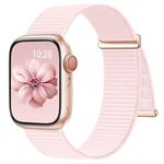 Upeak Bracelet Nylon Compatible avec Apple Watch Bracelet 40mm 41mm 38mm 44mm 45mm 49mm 42mm, Sport Bracelet de Remplacement pour iWatch SE Series 9/8/7/6/5/4/3/2/1/Ultra, 38/40/41mm-Rose