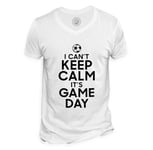 T-Shirt Homme Col V I Can't Keep Calm It's Game Day Foot Match Samedi