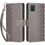 Betunistoy Coque pour Samsung Galaxy A51 4G, Housse en Cuir PU Flip Pochette Portefeuille Étui avec Emplacement Carte Samsung A51 Coque Magnétique Antichoc (Gris)