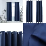 Rideaux occultants avec anneaux en métal 2 pcs Bleu 140x175 cm - rideau - rideaux - Home & Living - Bleu