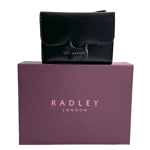 RADLEY Crest Black Leather Small Trifold Purse With Dust Bag - Gift Boxed - New